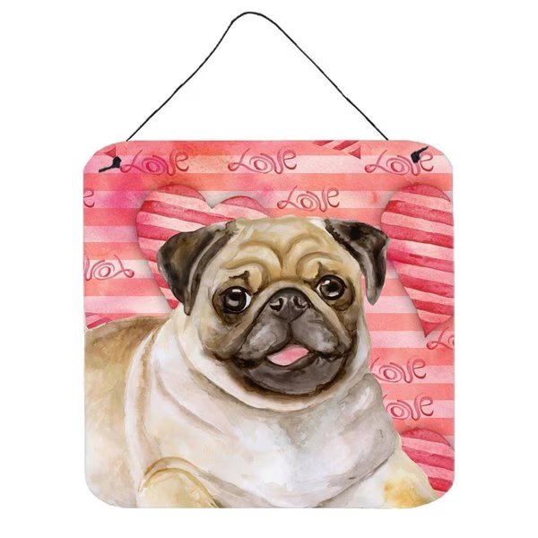 Fawn Pug Love Wall or Door Hanging Prints, Carolines Treasures, Mfr#: BB9805DS66